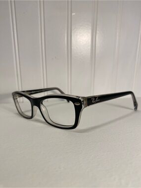 Ray-Ban - FRAMES ONLY Black with Clear Trim Eyeglasses - RB 1550 3529 46[]15 125